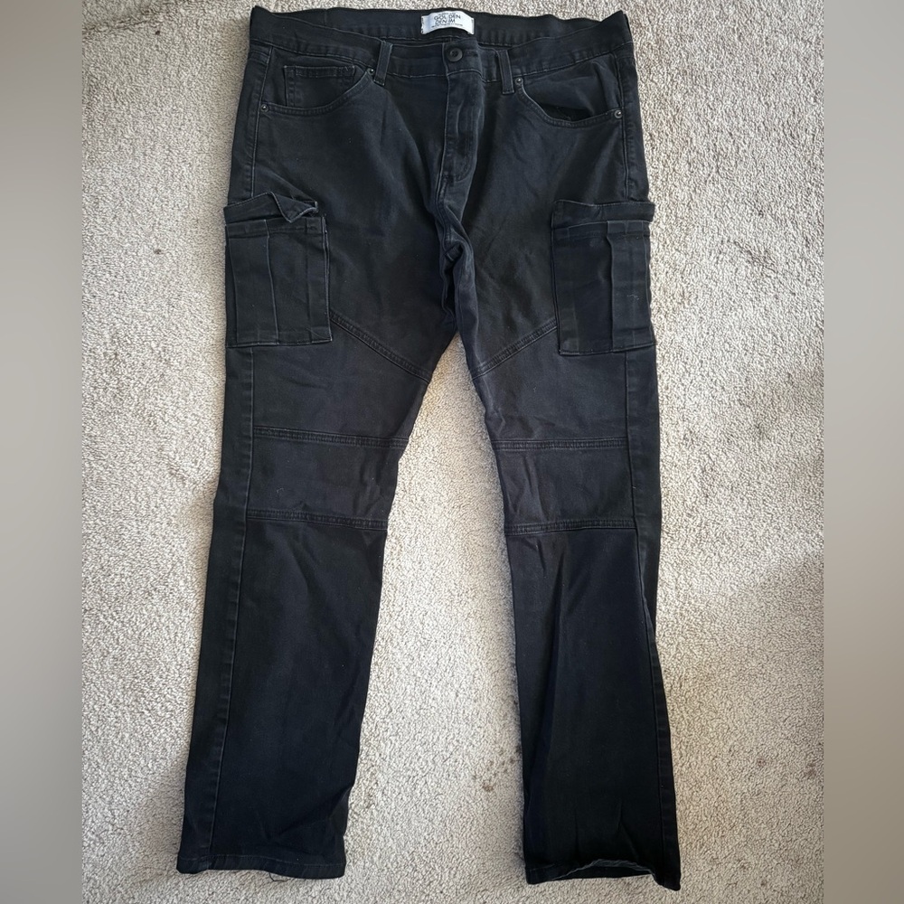Golden denim Men's Black Cargo Jeans